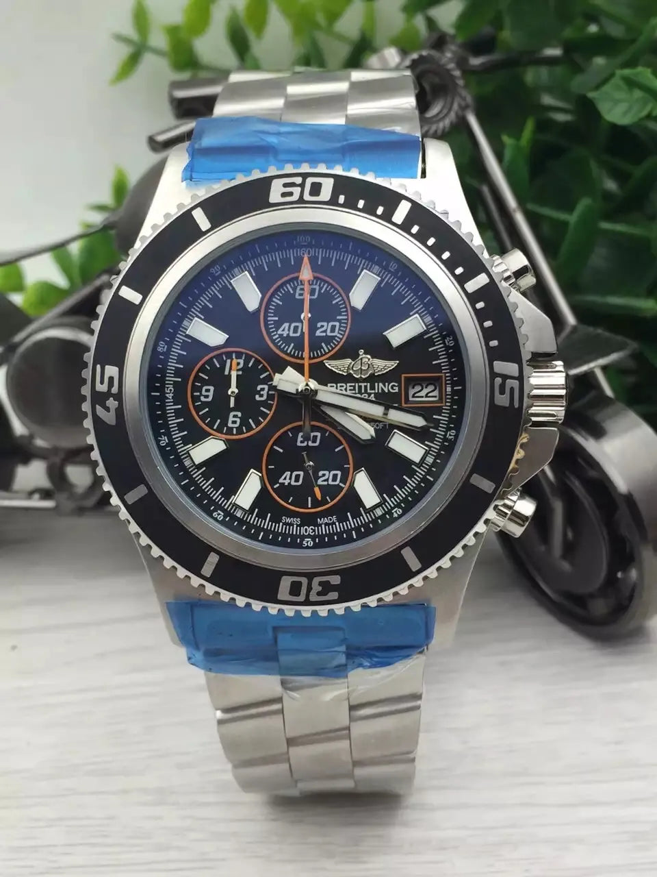Breitling Superocean Blue Chronograph - Hình 4