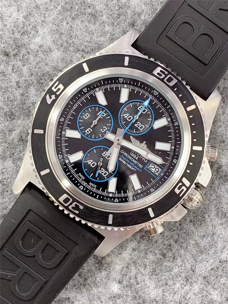 Breitling Black Rubber Chronograph - Hình 7