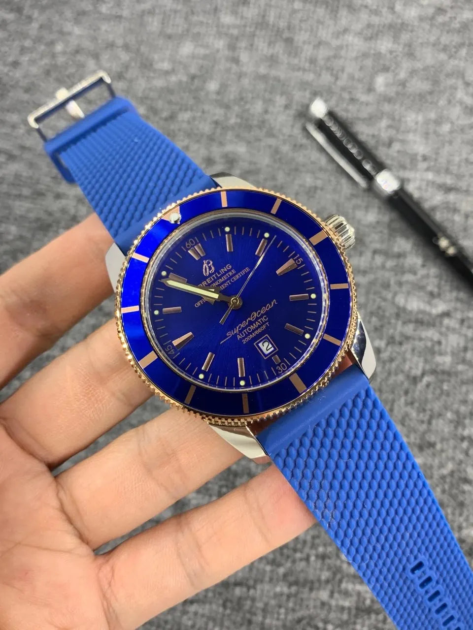Breitling Superocean Blue Rubber