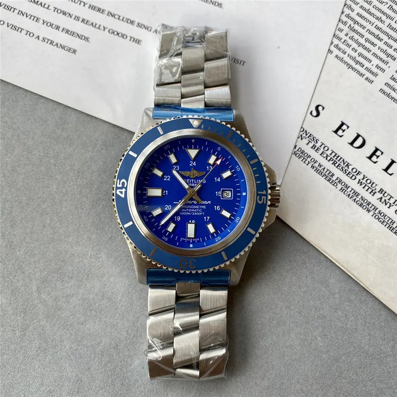 steel Breitling Superocean Blue