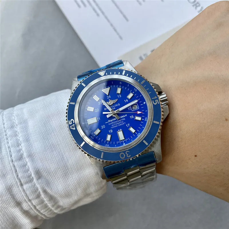 steel Breitling Superocean Blue - Hình 2