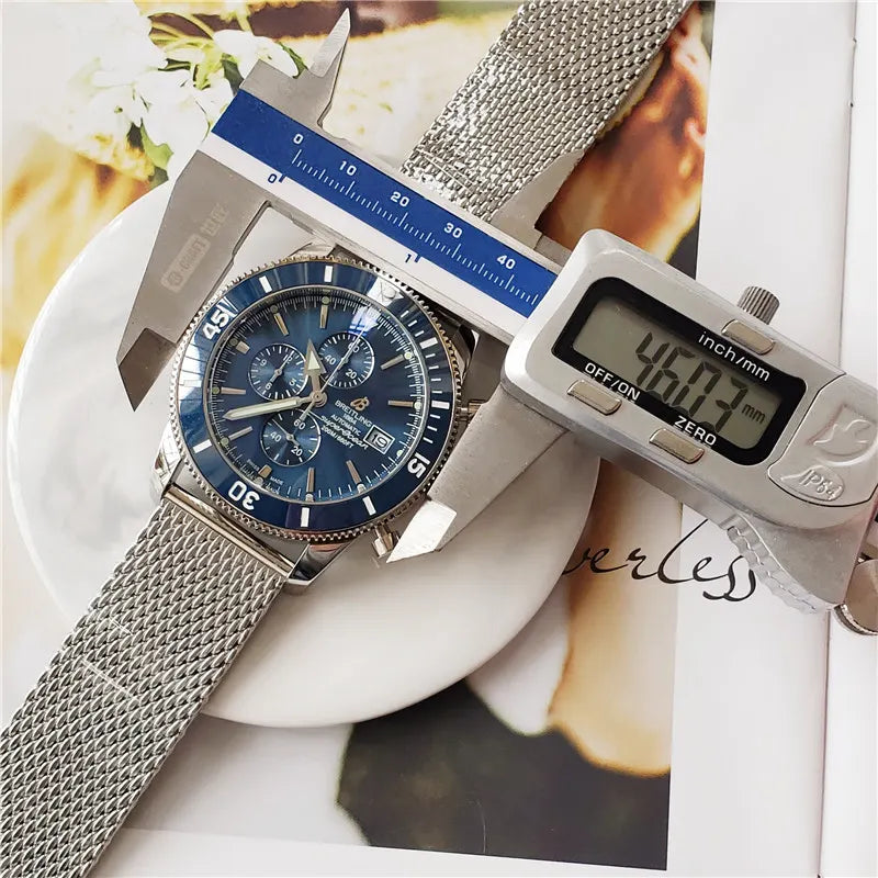 superocean Breitling Blue Chronograph Steel
