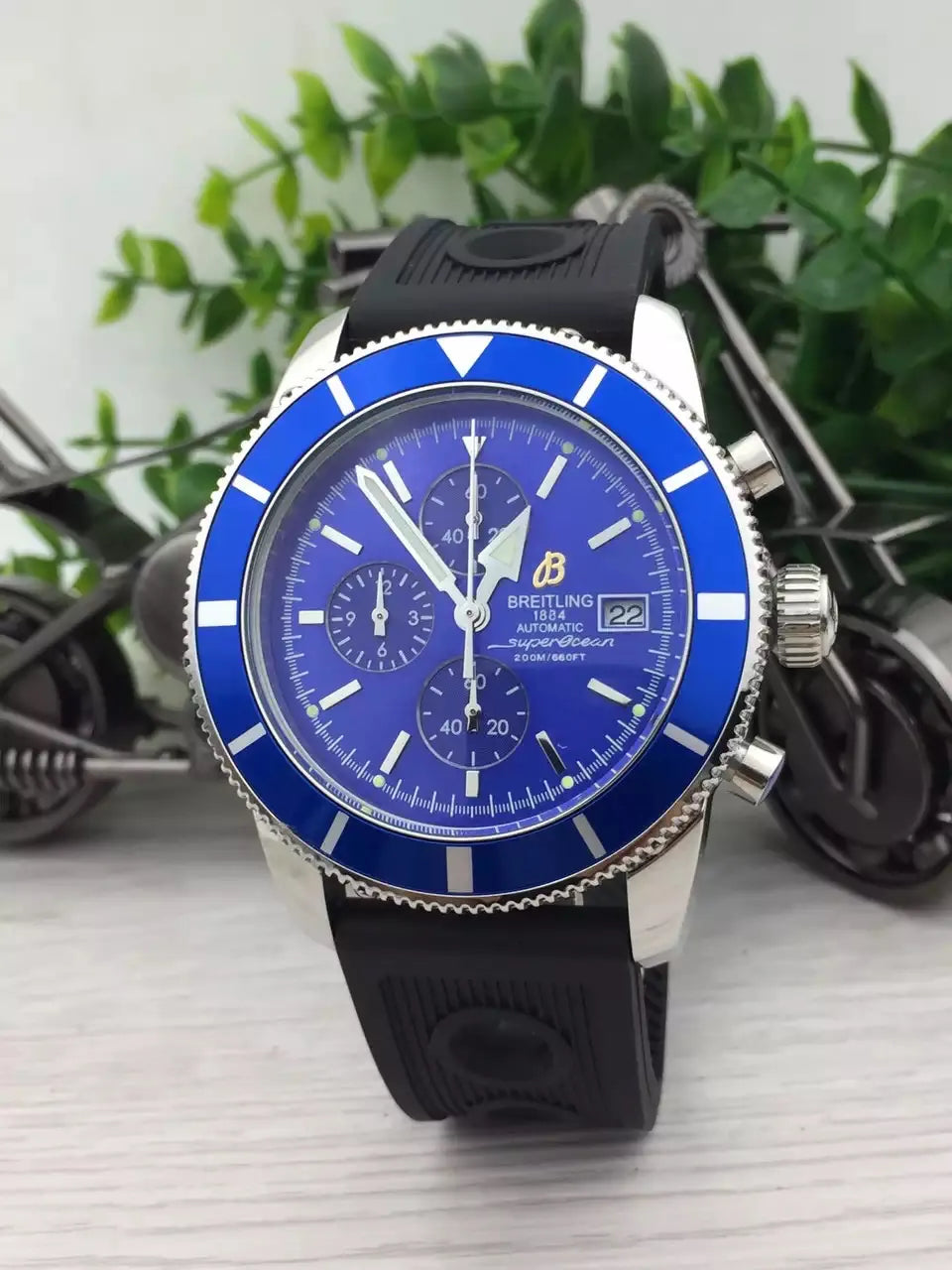 Breitling Blue Chronograph Rubber