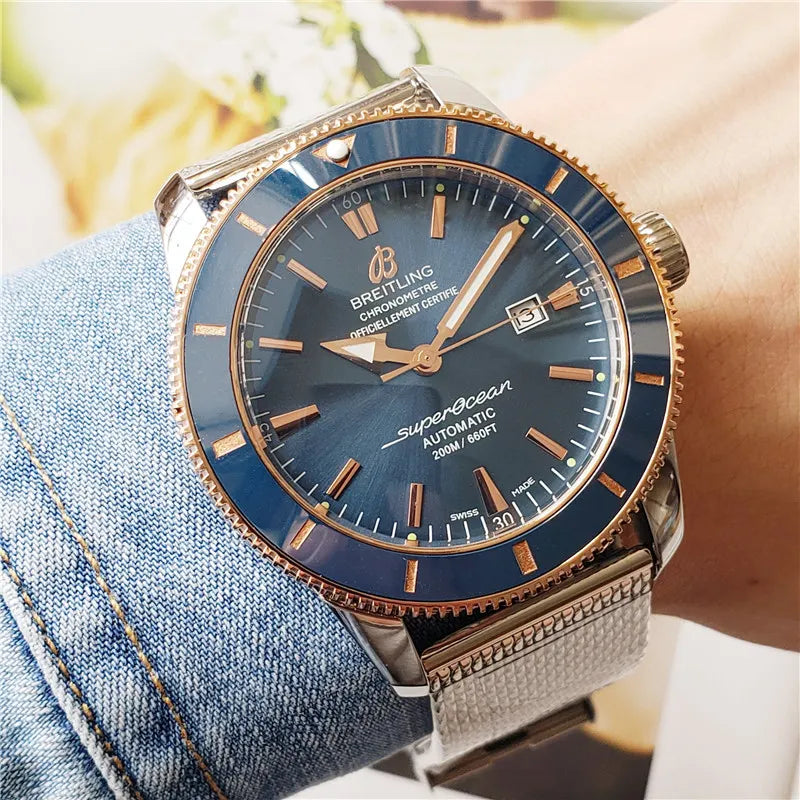 Breitling Blue Mesh Watch - Hình 2