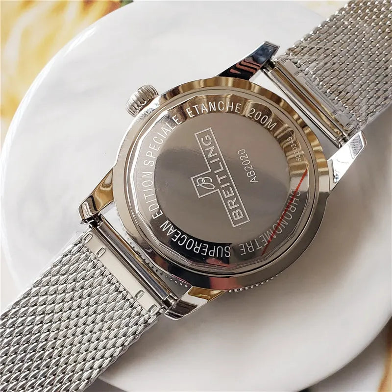 Breitling Blue Mesh Watch - Hình 5