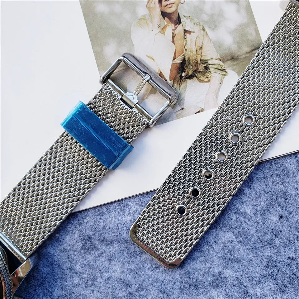 Breitling Blue Dial Steel Mesh - Hình 3