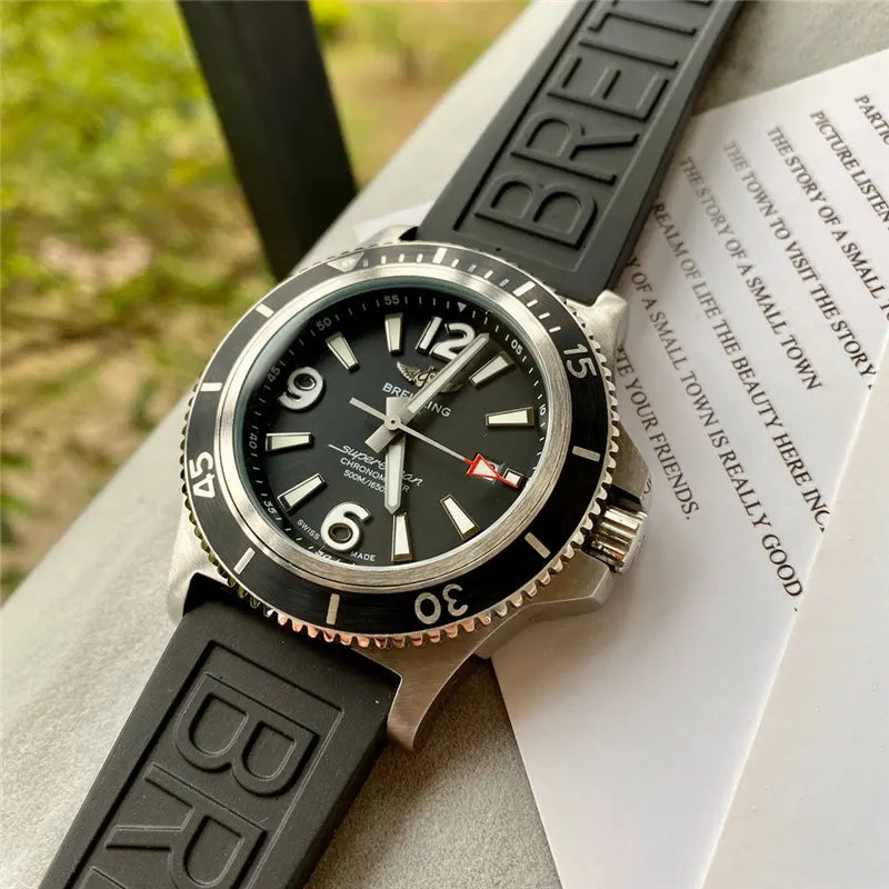 Breitling Black Rubber Strap - Hình 7