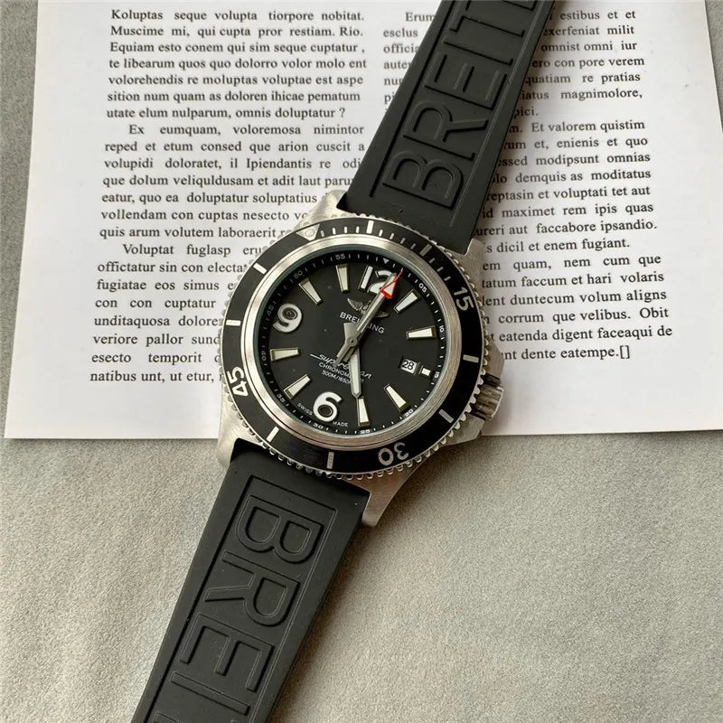 Breitling Black Rubber Strap - Hình 6