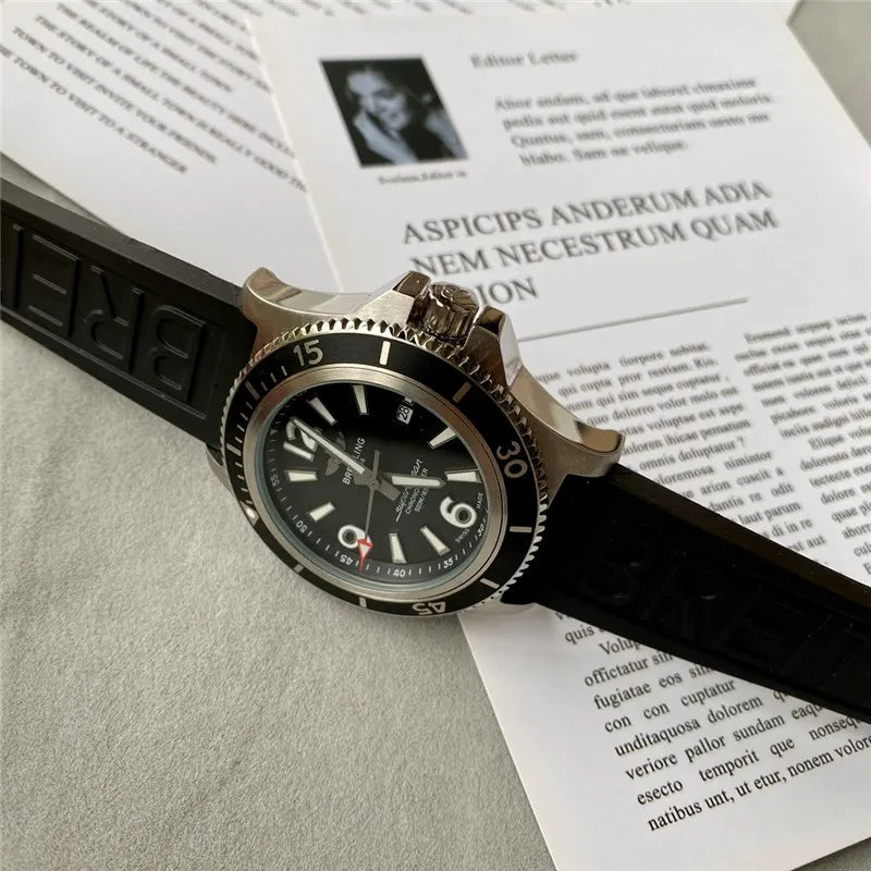 Breitling Black Rubber Strap - Hình 8