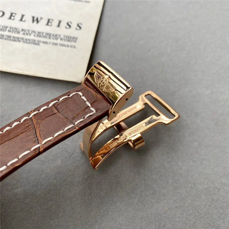 Breitling Gold Brown Leather - Hình 8