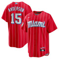 Miami Marlins Red Pinstripe Jersey
