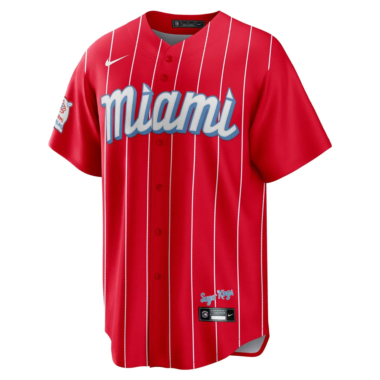 Miami Marlins Red Pinstripe Jersey - Hình 3