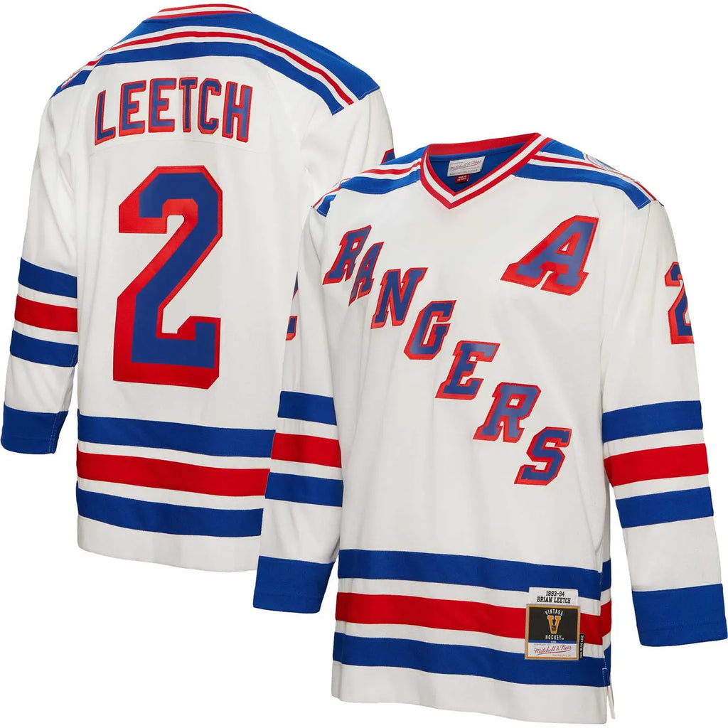 white Mitchell & Ness Leetch Rangers Jersey - Hình 2