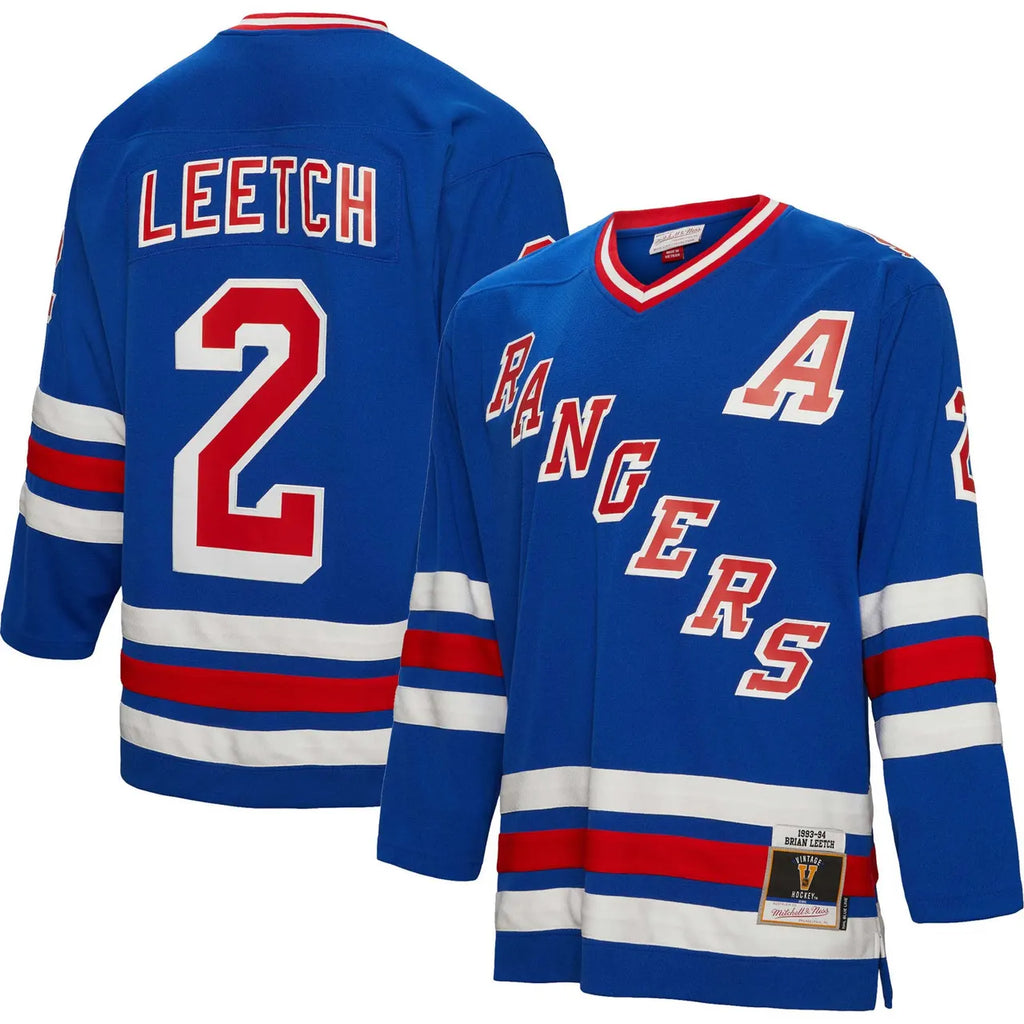 white Mitchell & Ness Leetch Rangers Jersey - Hình 12