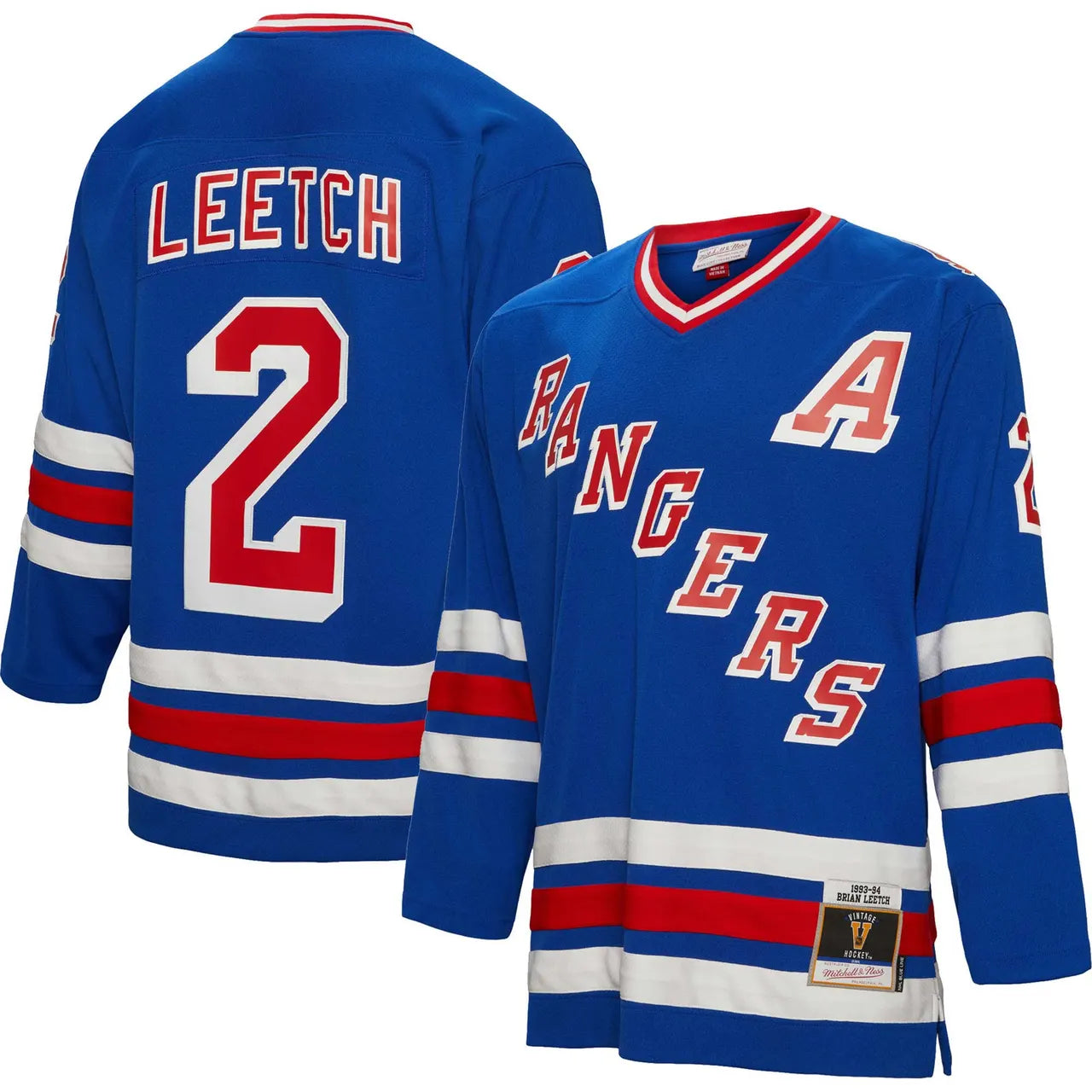 white Mitchell & Ness Leetch Rangers Jersey - Hình 15