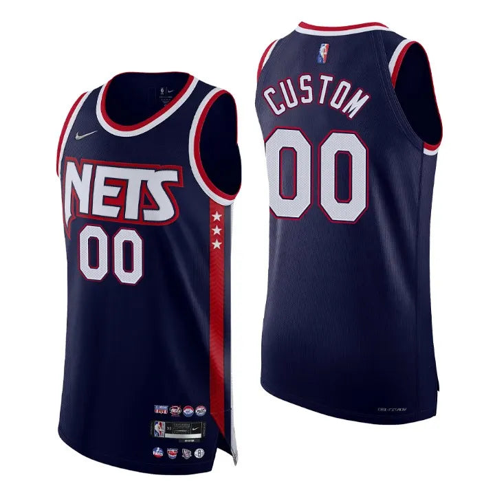 Nike Nets Navy Custom Jersey