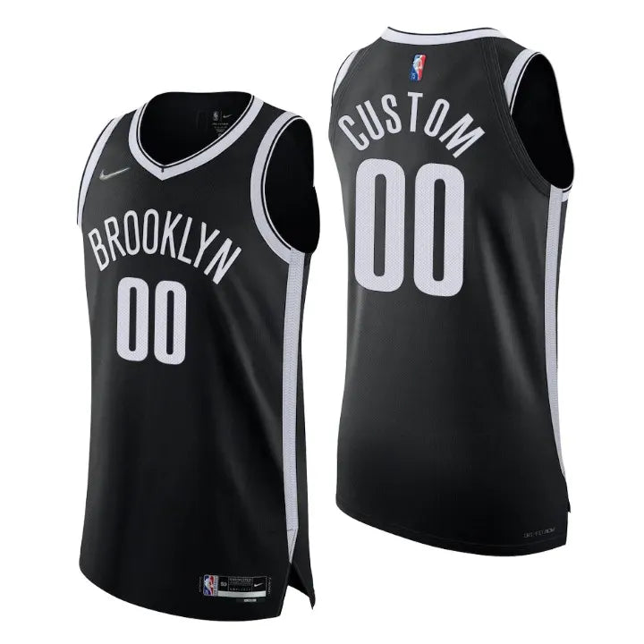 nike brooklyn Nets Black Custom Jersey