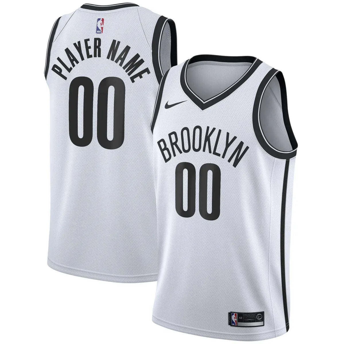 Nike Nets White Association Custom Jersey