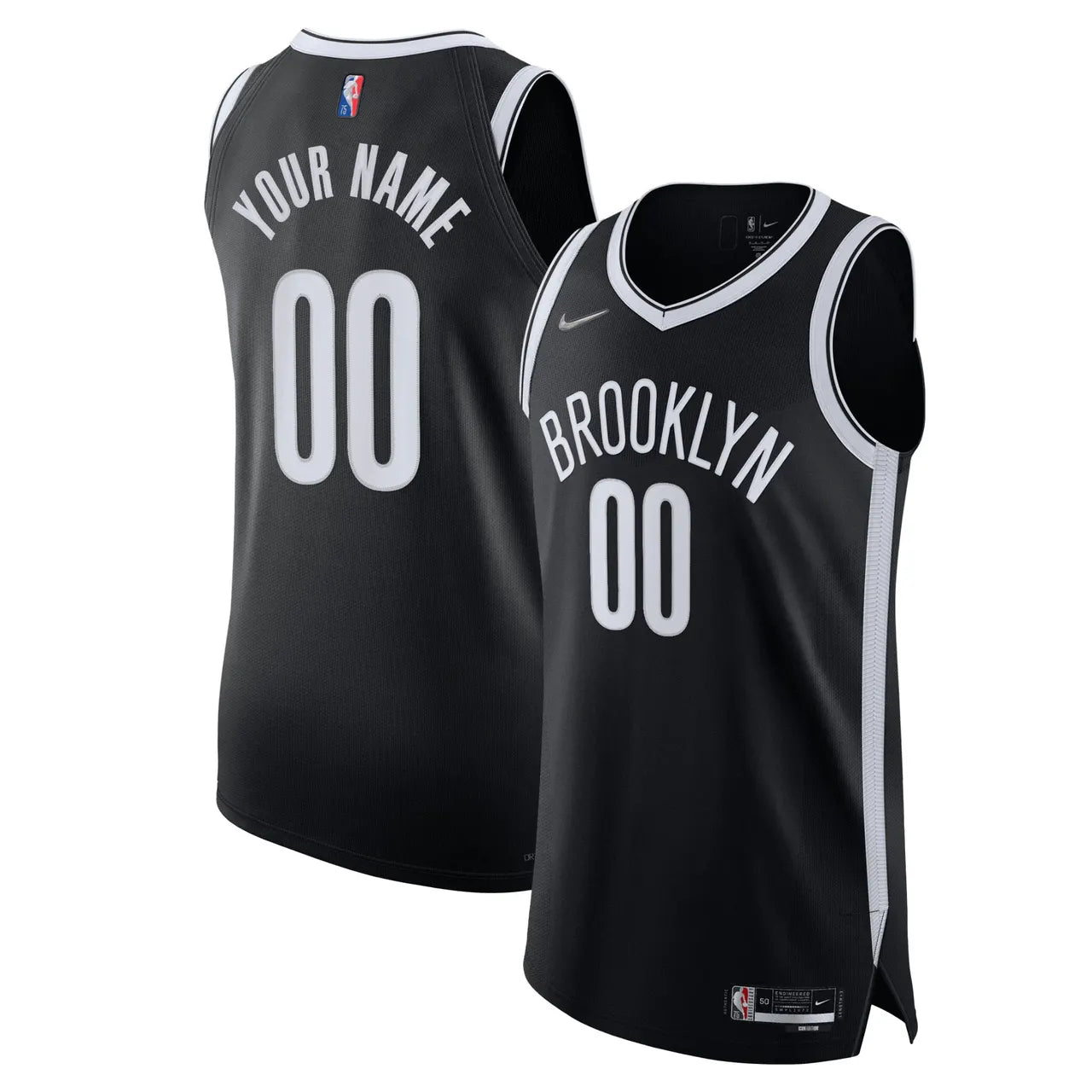 Nets Black Icon Jersey Custom - Hình 2