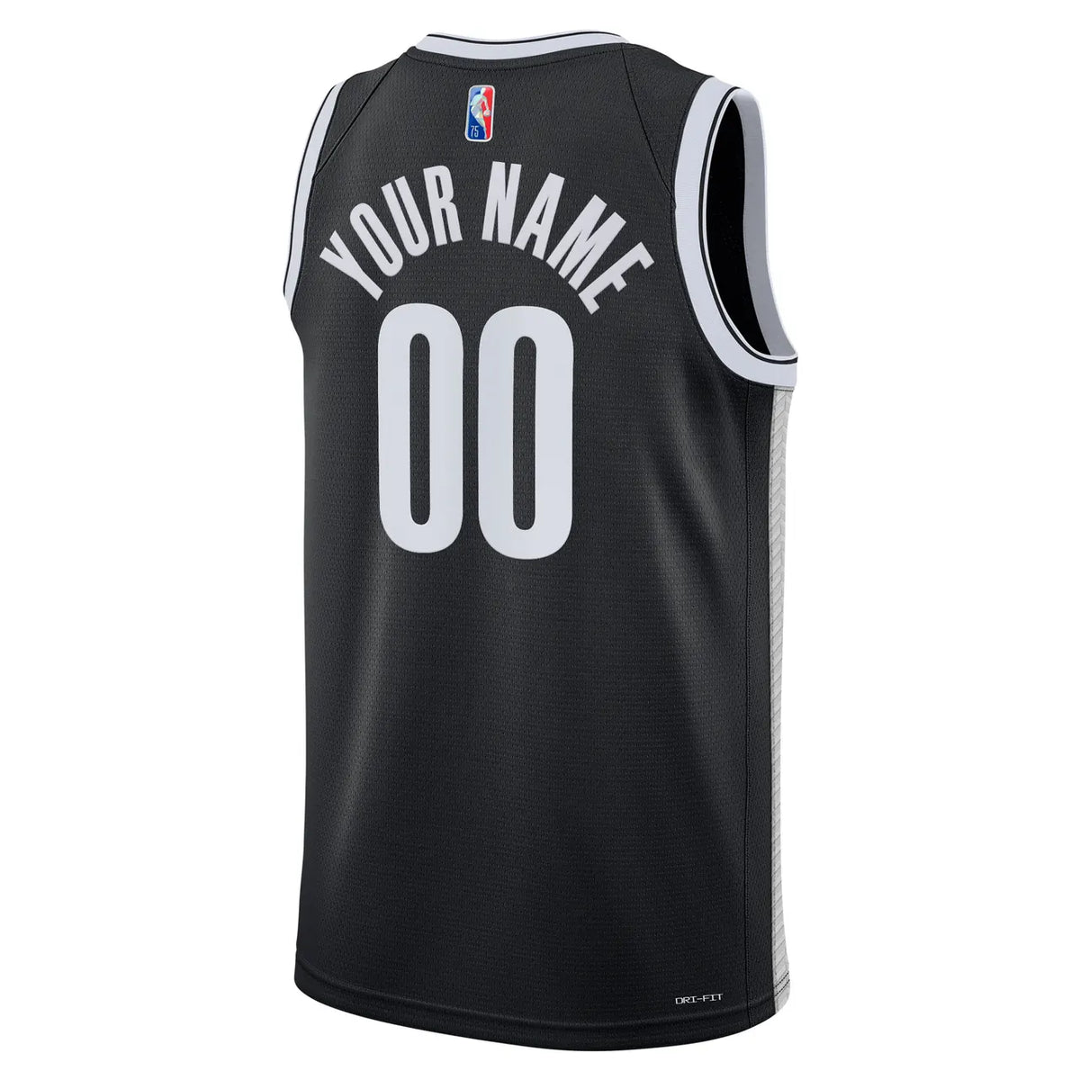 personalized Nike Nets Black Custom Jersey - Hình 4