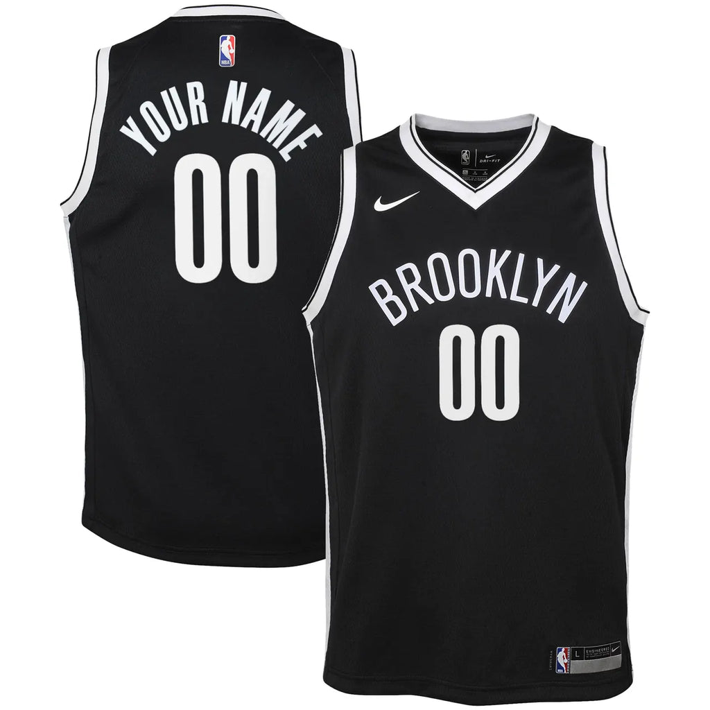 brooklyn Nike Nets Black Custom Jersey