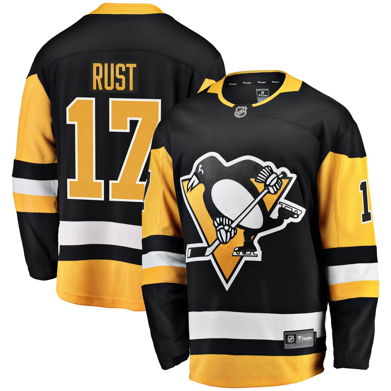 black Fanatics Rust Penguins Jersey