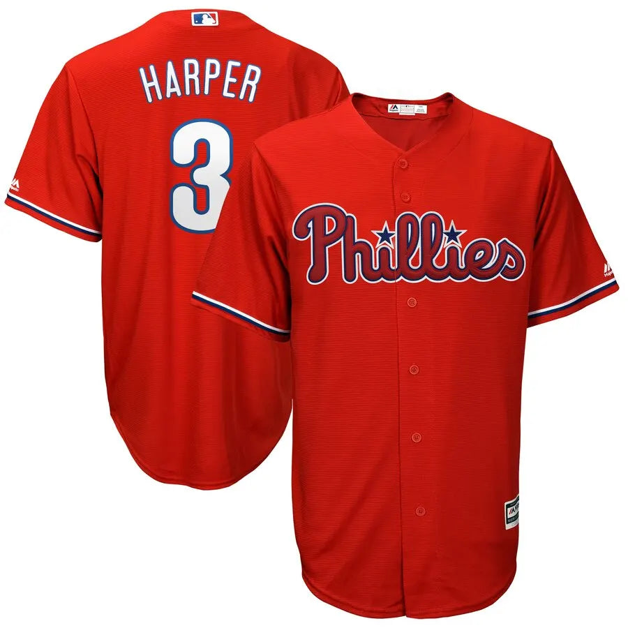 majestic Harper Phillies Red Jersey