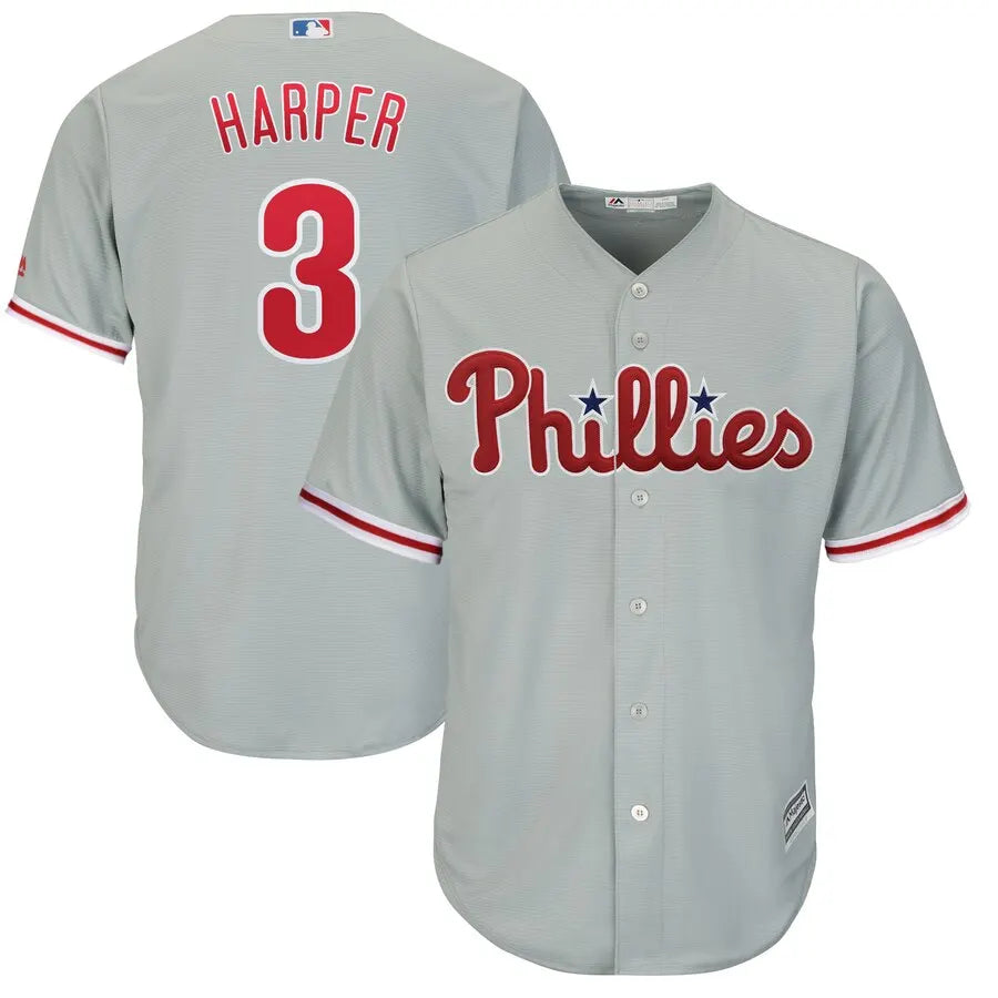 majestic Harper Phillies Gray Jersey