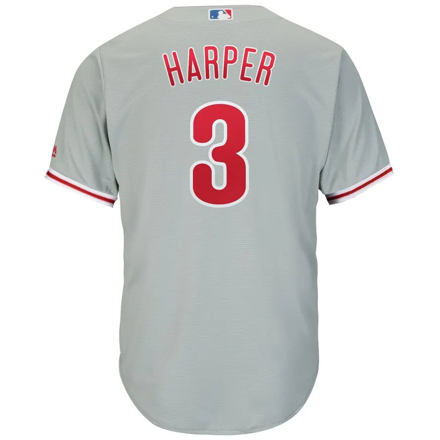 majestic Harper Phillies Gray Jersey - Hình 3