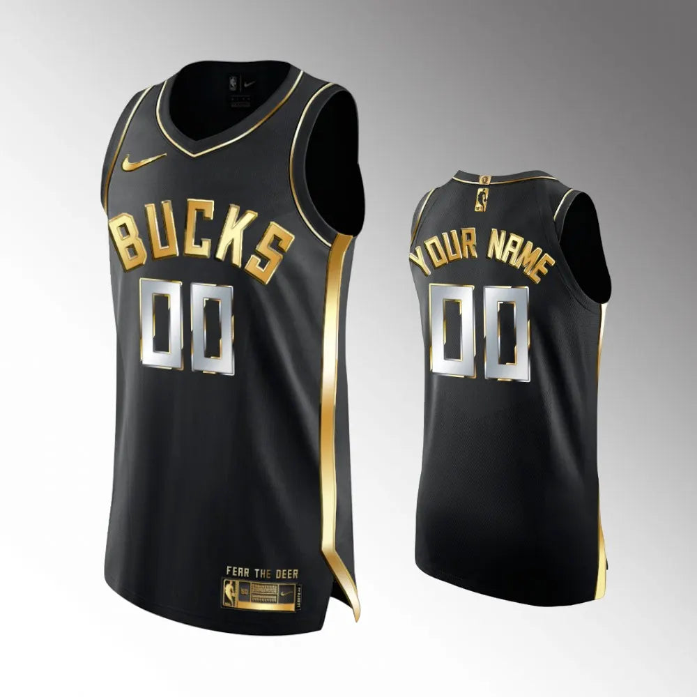 Bucks Black Gold Custom Jersey