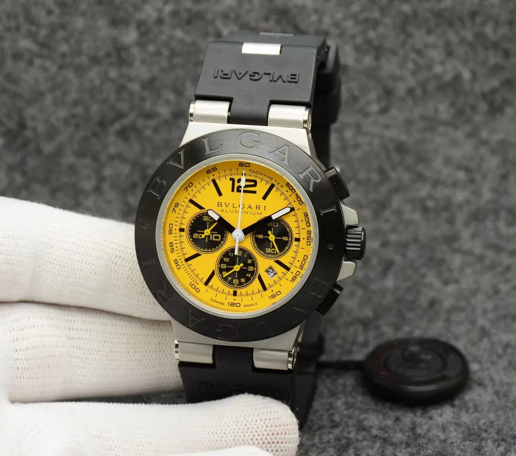 Bulgari Aluminium Chronograph Yellow Accents