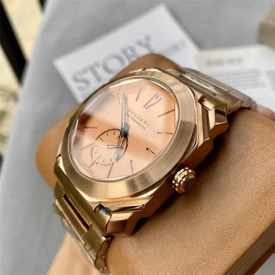 Bulgari Rose Gold Salmon Dial - Hình 4