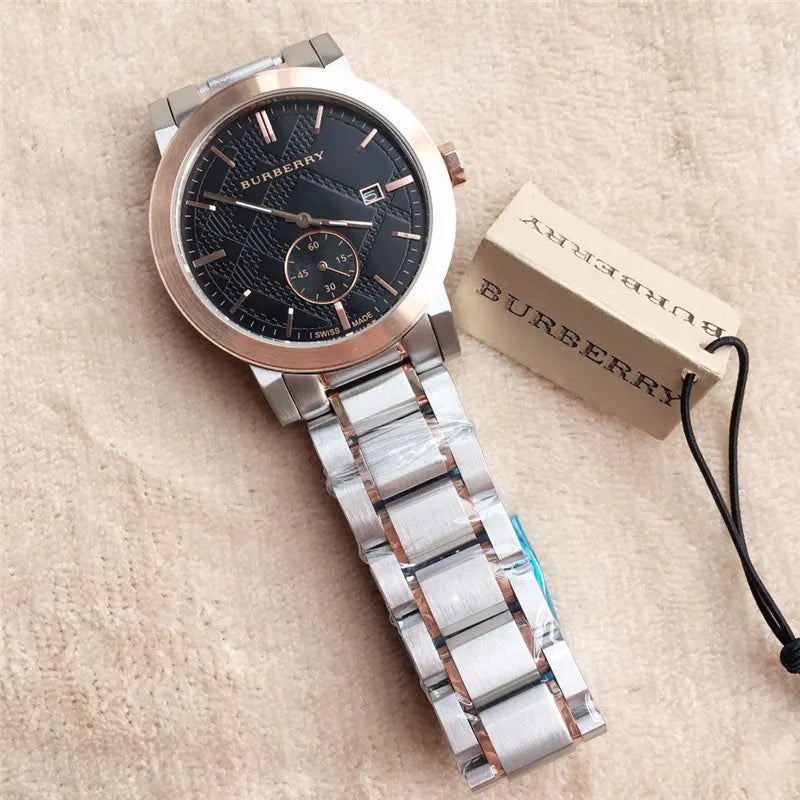 Burberry Black Dial Rose Gold