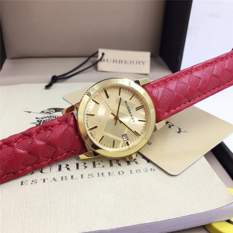 Burberry Gold Red Ladies Watch - Hình 2