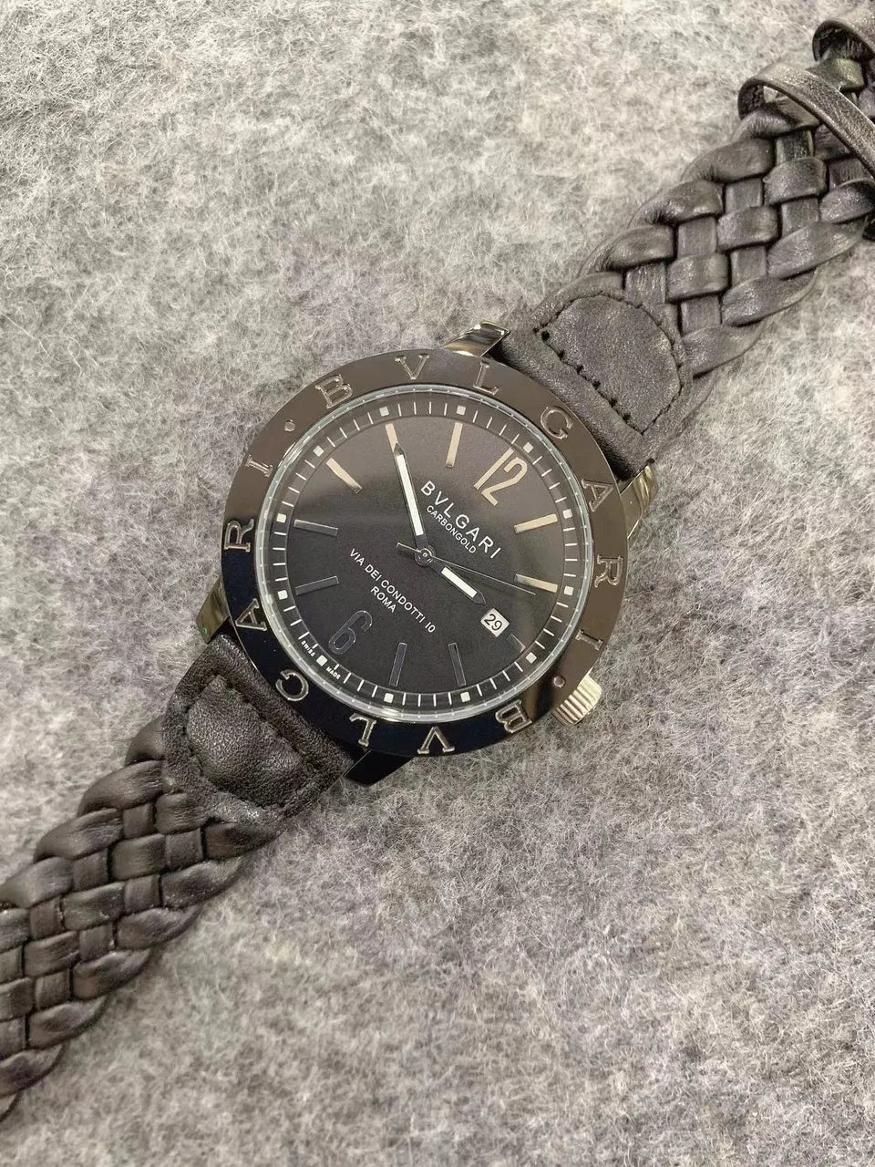 Bvlgari CarbonGold Braided Leather - Hình 8