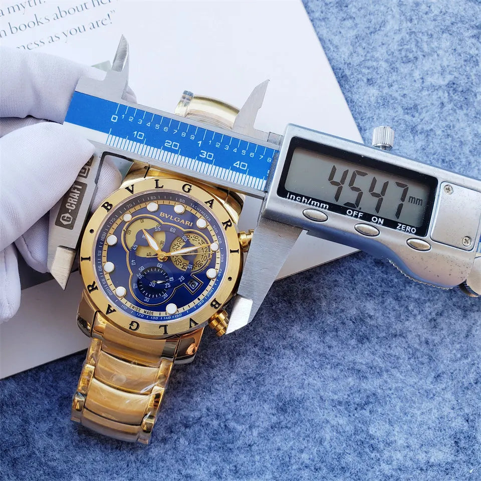 Bvlgari Gold Blue Chronograph