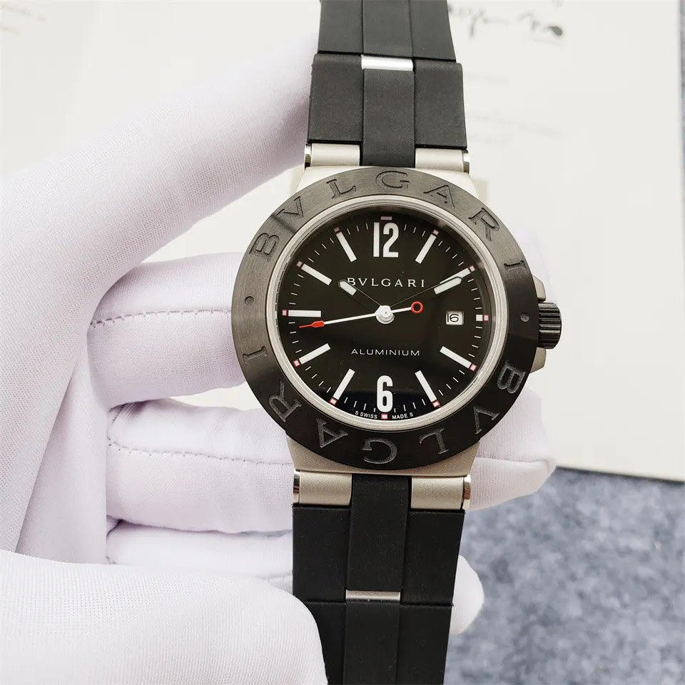 Bvlgari Aluminium Black Dial Rubber