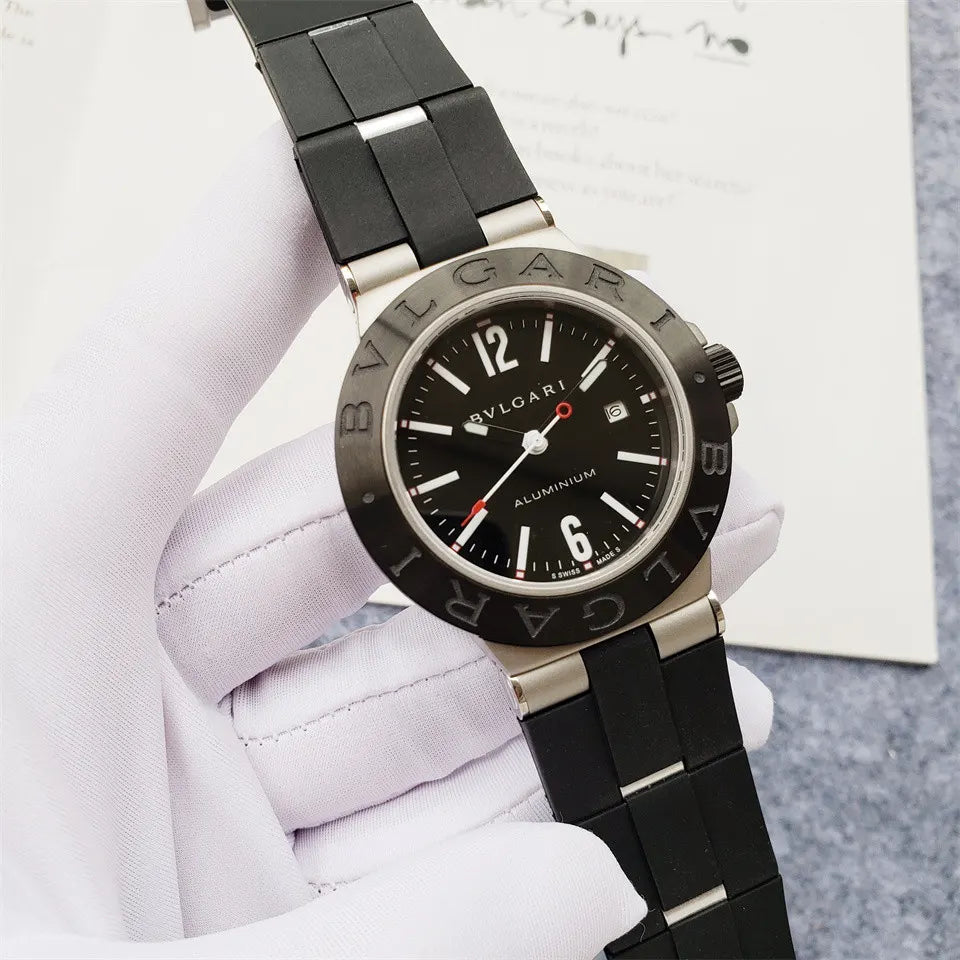 Bvlgari Aluminium Black Dial Rubber - Hình 4