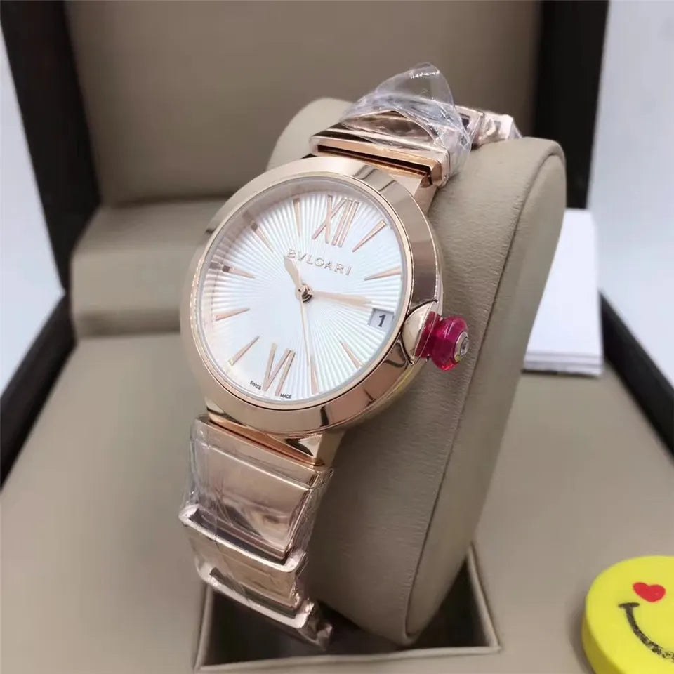 Bvlgari Rose Gold White Dial - Hình 2