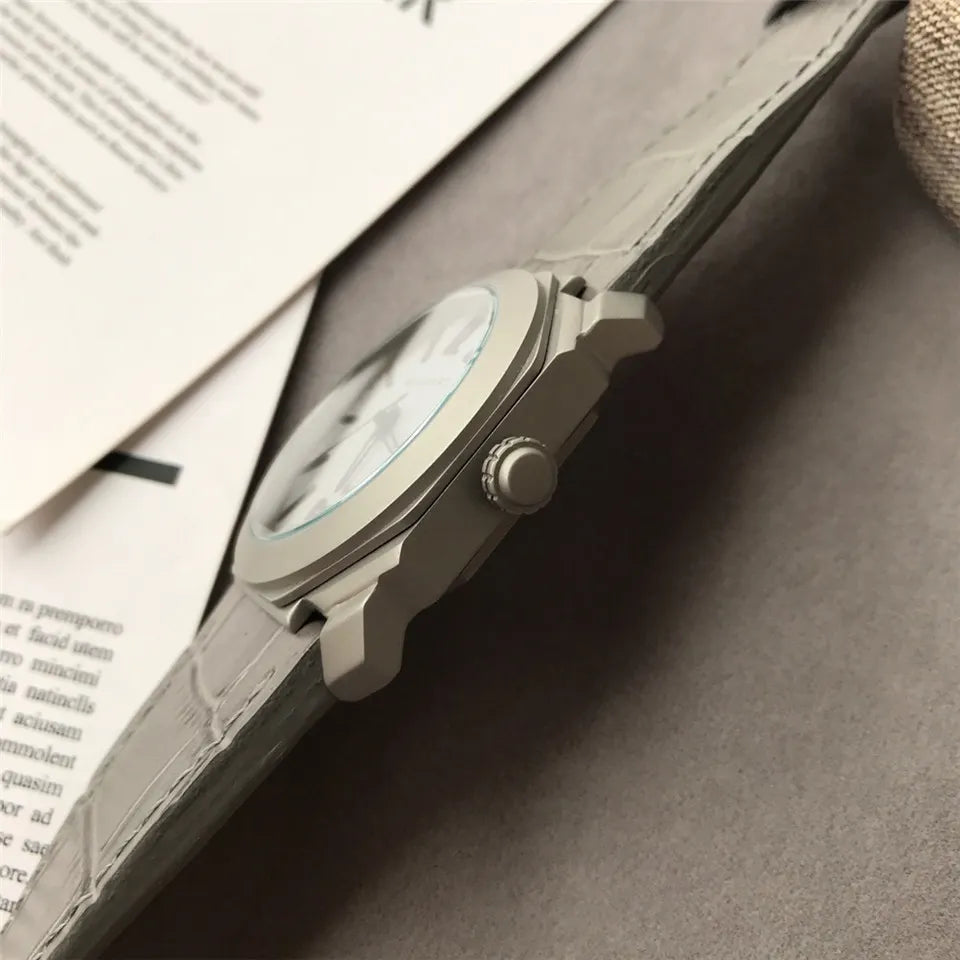 Bulgari Octo Gray Leather - Hình 7
