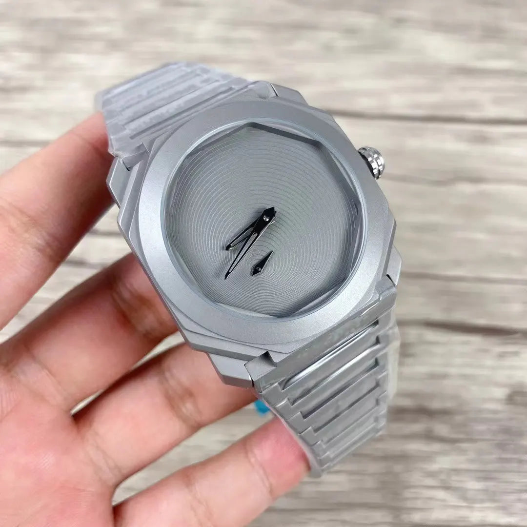 Gray Octagon Dial Watch - Hình 5