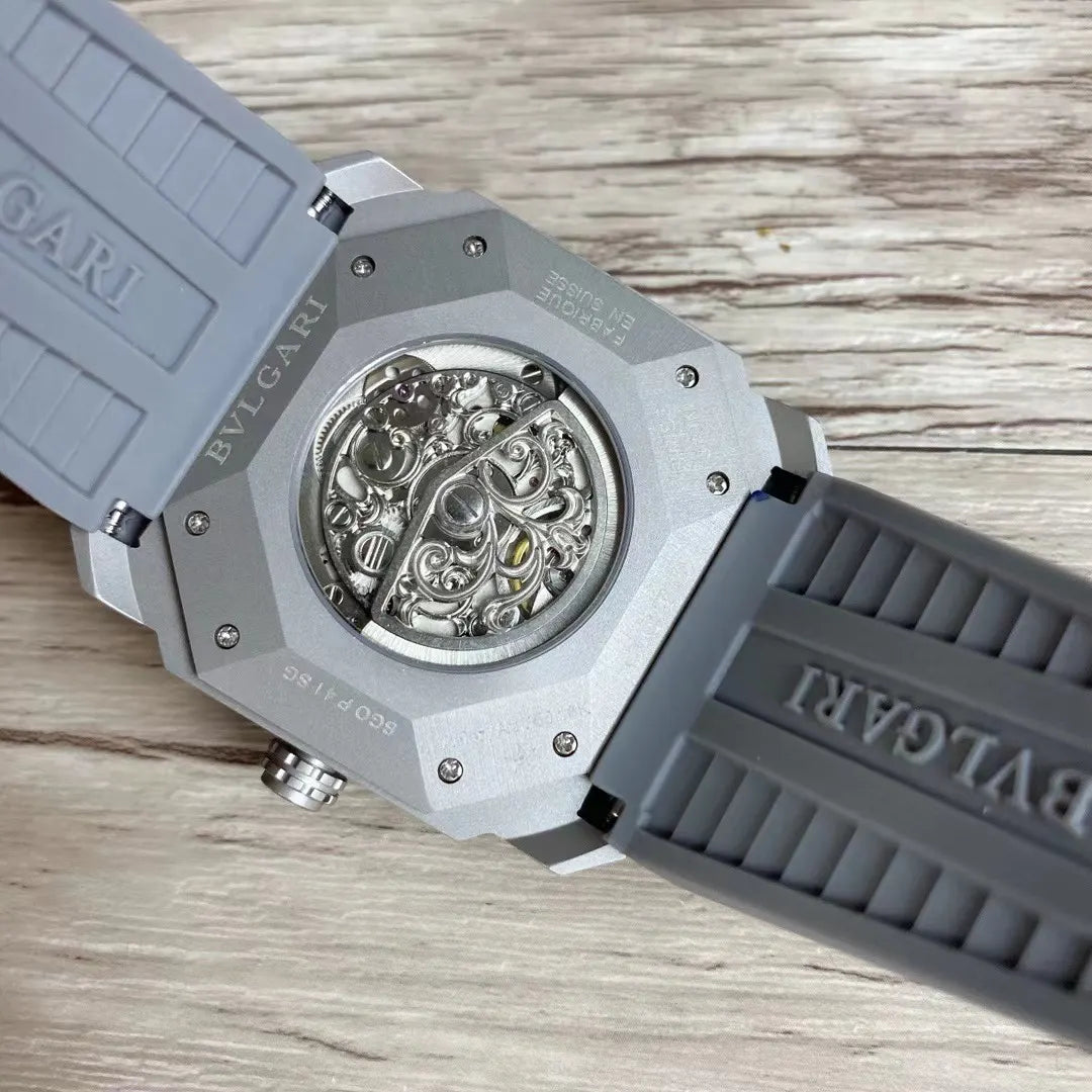 Gray Octagon Dial Watch - Hình 8