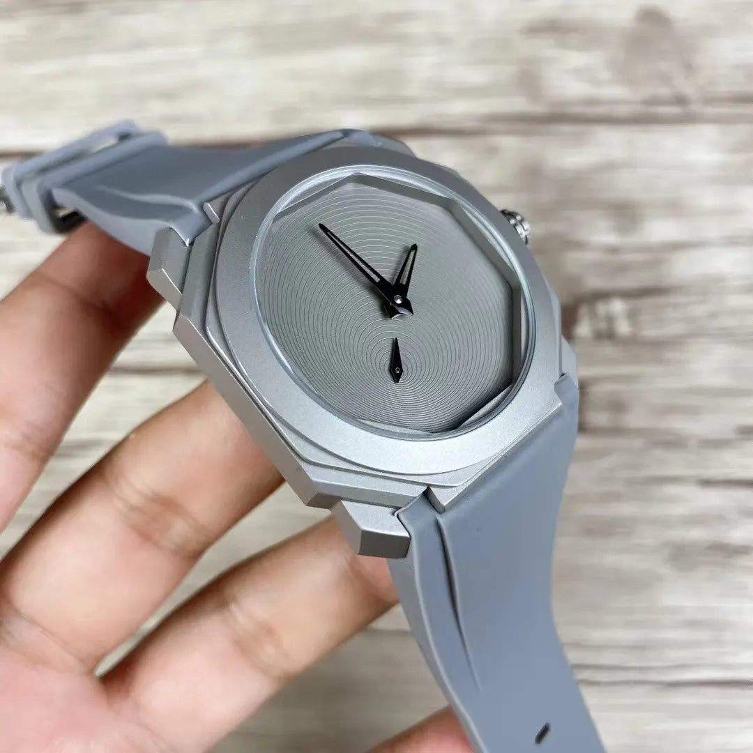 Gray Octagon Dial Watch - Hình 6