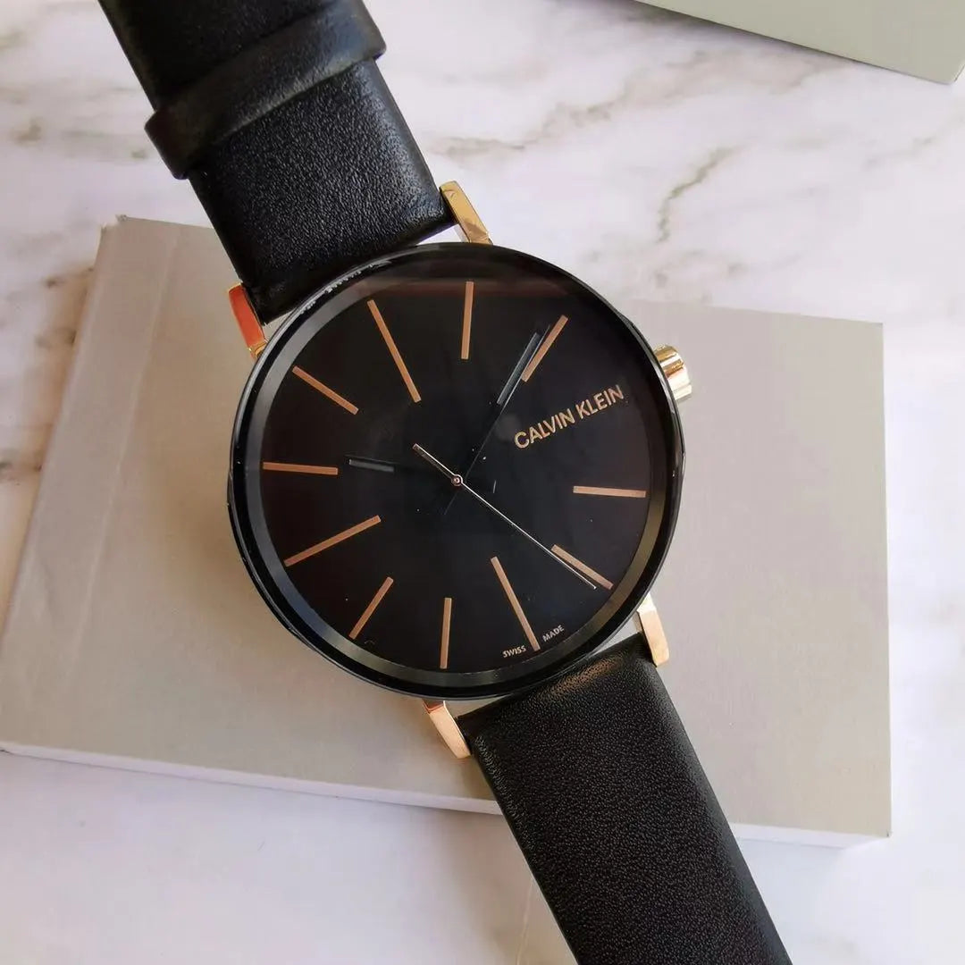 Calvin Klein Rose Gold Leather Watch - Hình 6