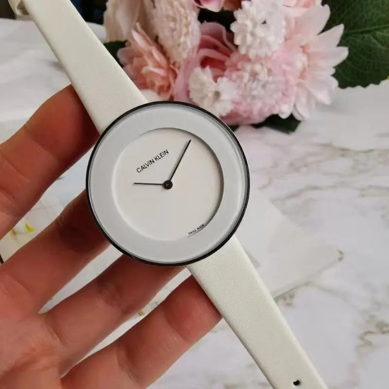 Calvin Klein White Leather Watch - Hình 7