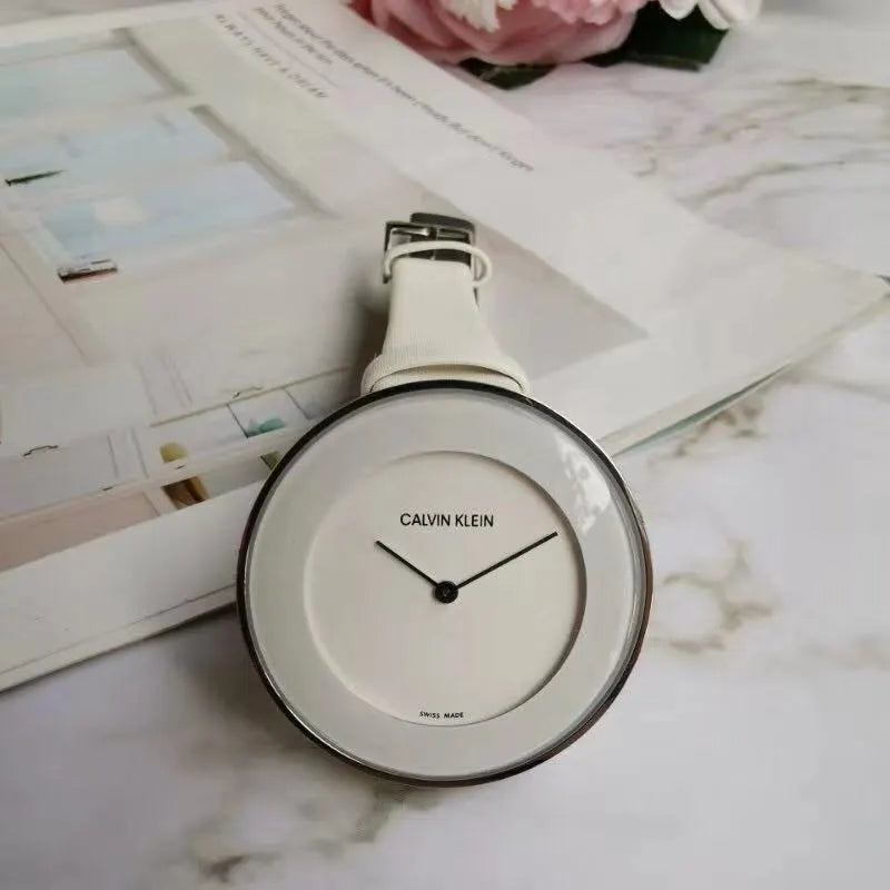 Calvin Klein White Leather Watch