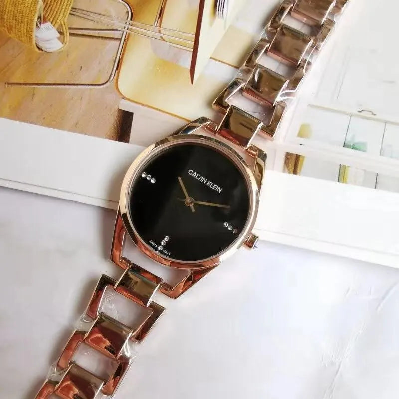 CK Black Dial Rose Gold - Hình 3