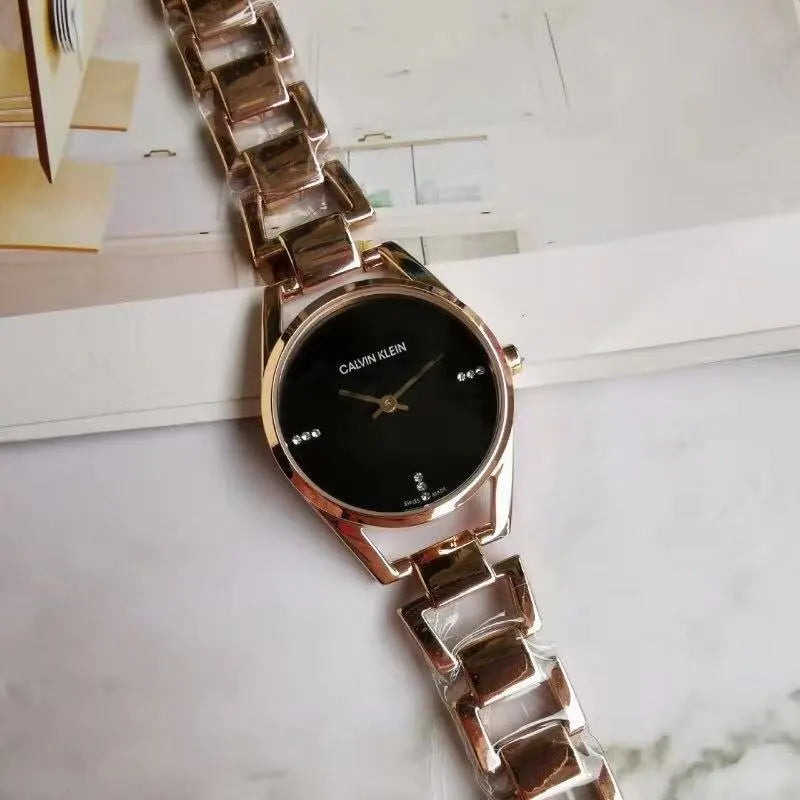 CK Black Dial Rose Gold - Hình 4