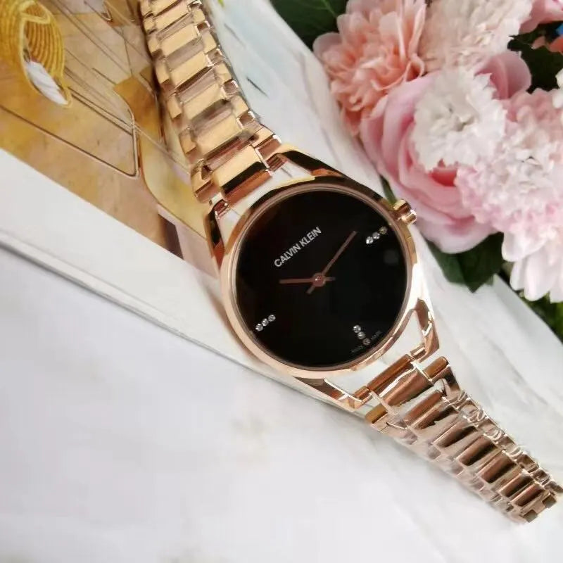 CK Black Dial Rose Gold - Hình 5