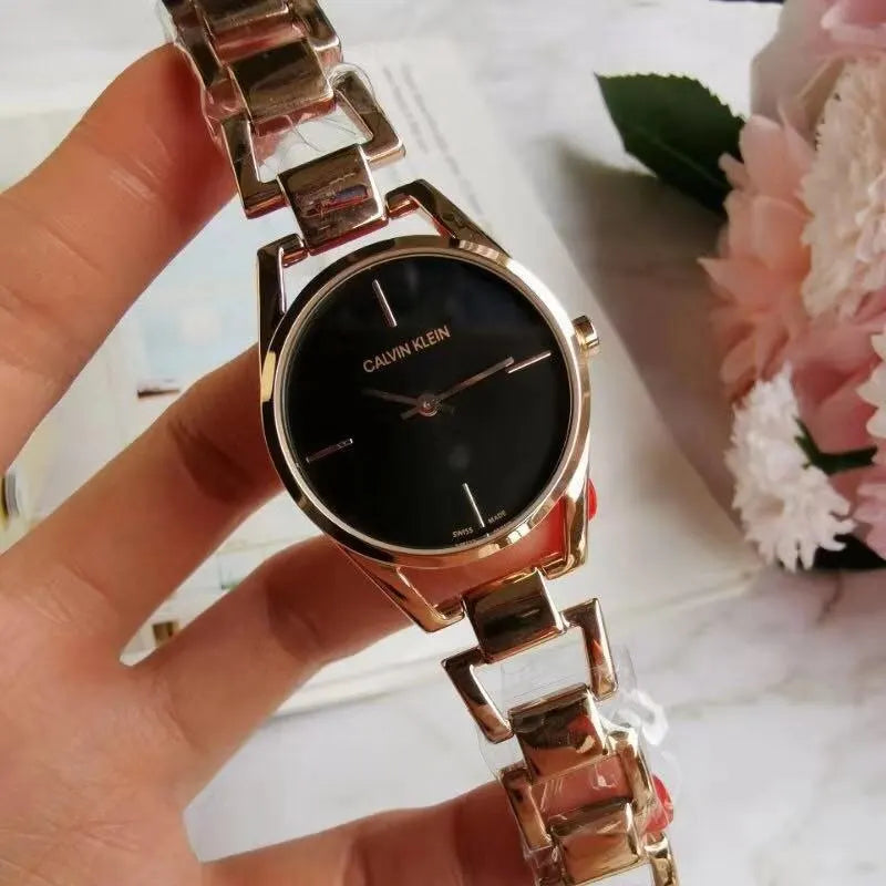 Calvin Klein Black Dial Rose Gold - Hình 7